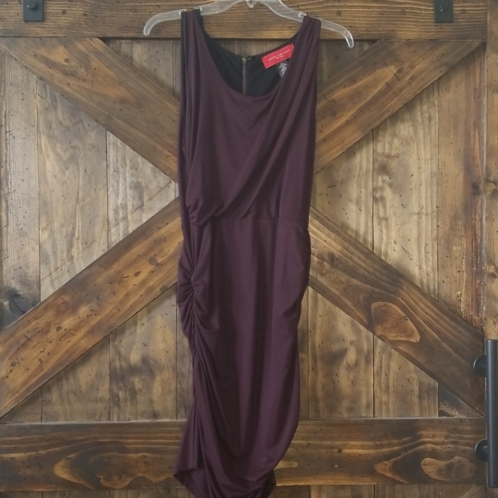 Akira Burgandy fitted dress